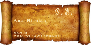 Vass Miletta névjegykártya